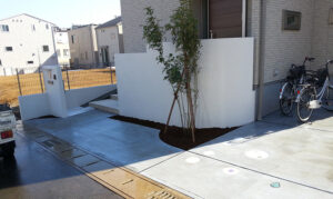 型枠RC擁壁及び左官工事